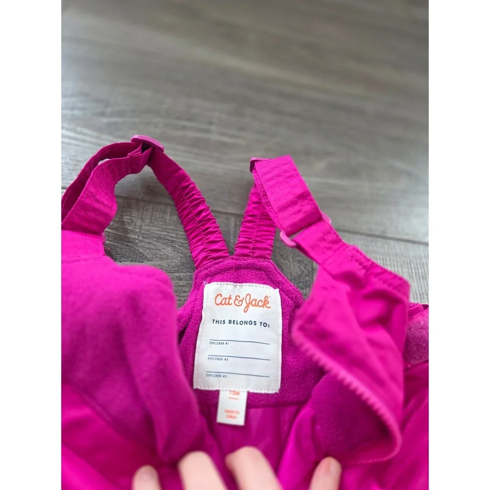 Cat and jack baby girl snow bibs size‎ 12 mos